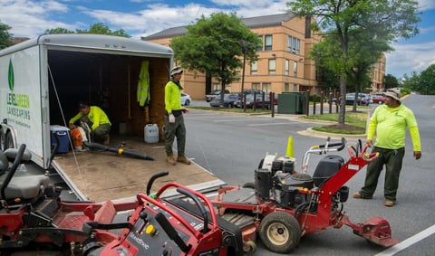 Level Green Landscaping crew and truck