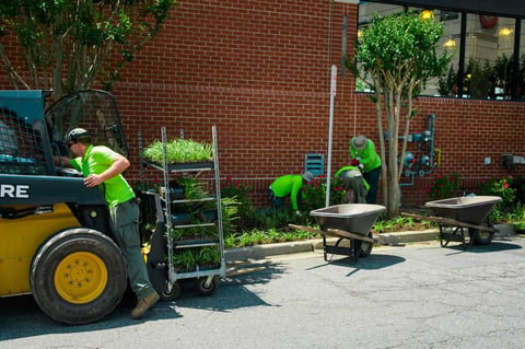 Landscaping company crew in Northern Virginia