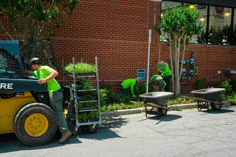 landscape industry crew working