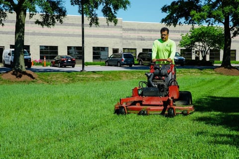 crew mowing lawn 