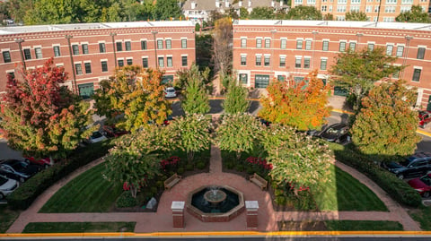 Aerial view of West Market Community Association landscape